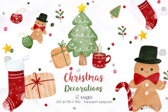 Download Watercolor Christmas Decorations - Decoration Collection