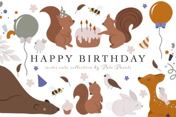 Download Happy Birthday Animal Party Collection - Happy Collection