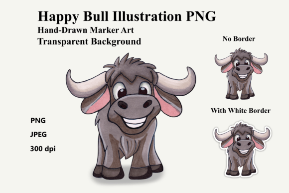 Download Happy Bull Clipart - Cute Marker Art - Happy Collection