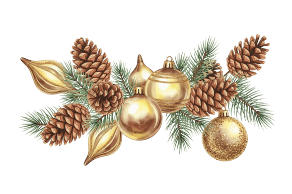 Download Golden Christmas Decorations Festive - Decoration Collection