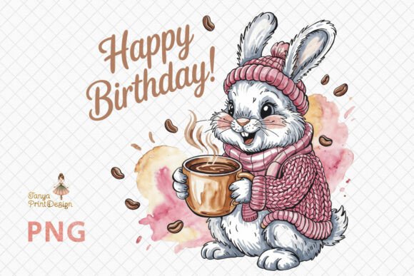 Download Cute Bunny Happy Birthday Clipart | PNG - Happy Collection