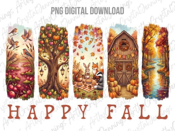 Download Cozy Happy Fall Harvest Brushstroke PNG - Happy Collection