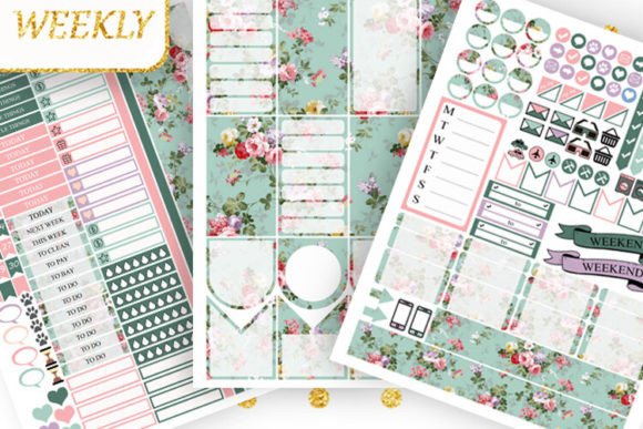 Download Big Happy Planner Stickers Pink Flowers - Happy Collection