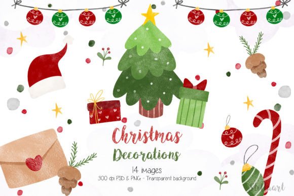 Download Watercolor Christmas Decorations - Decoration Collection